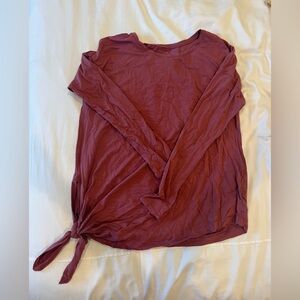 Lululemon long sleeve top with tie. Size 4 red/pink